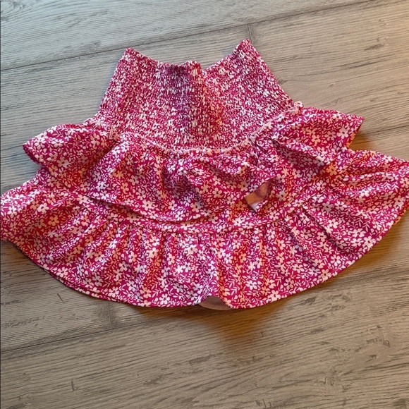 None Dresses & Skirts - Floral Pink Ruffled Skort